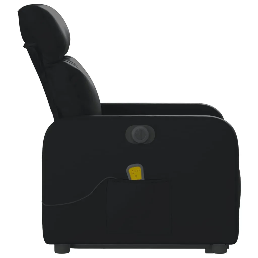 Electric Stand up Massage Recliner Chair Black Faux Leather Price