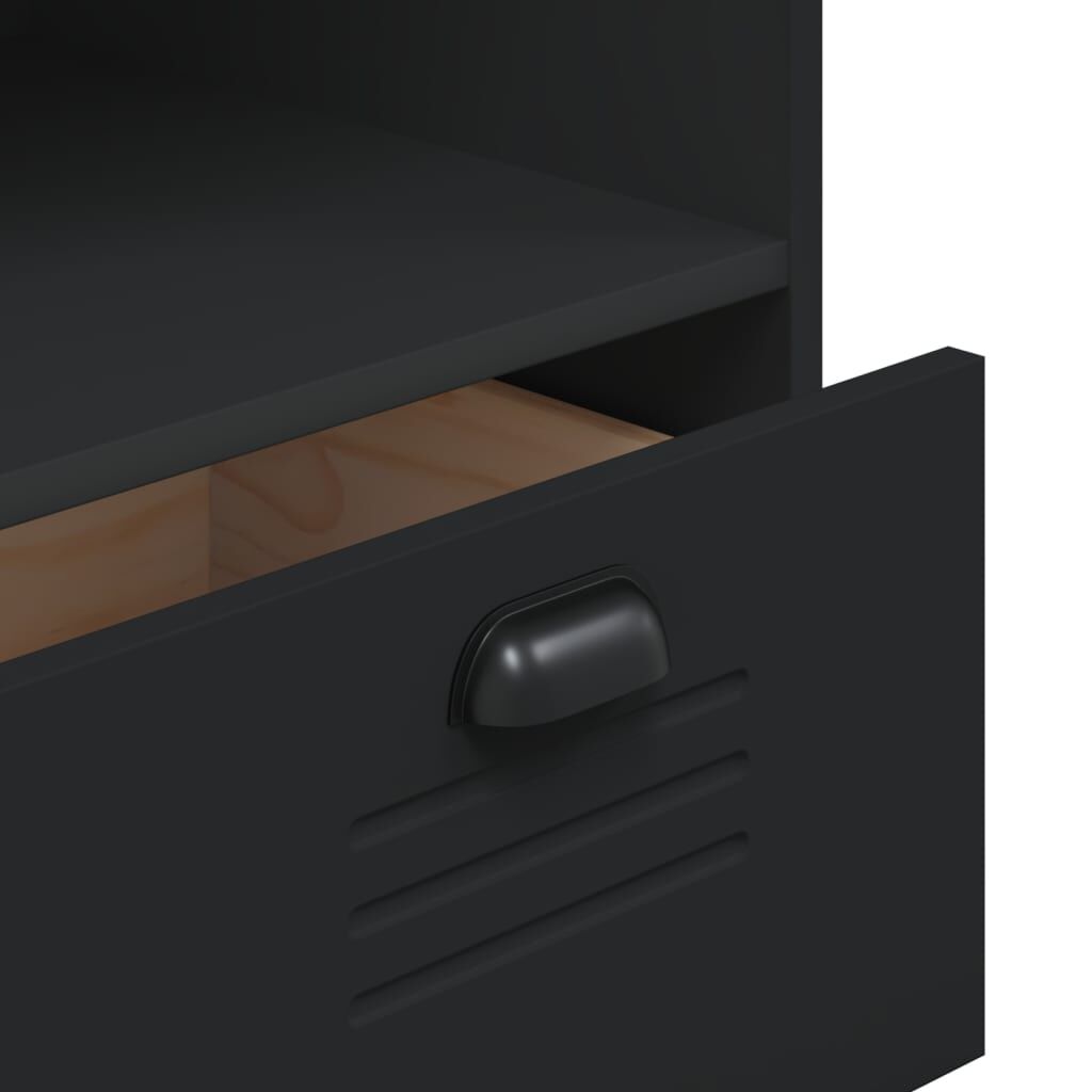 Highboard VIKEN Black 80x40x200 cm Solid Wood Pine Price