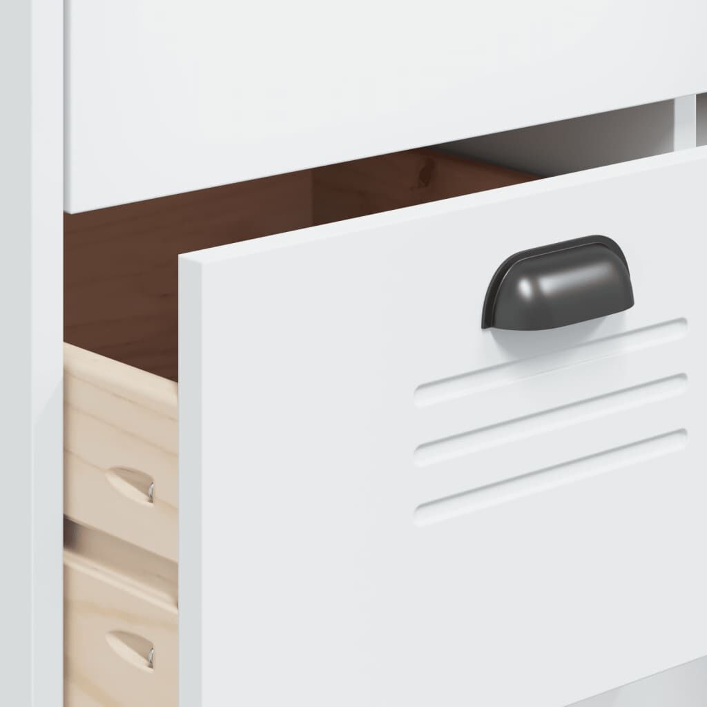 Highboard VIKEN White 80x40x190 cm Solid Wood Pine Price