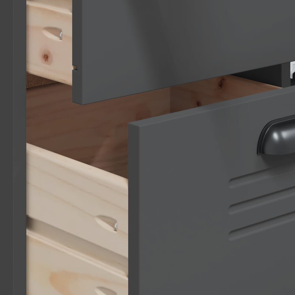 Highboard VIKEN Anthracite Grey 80x40x190 cm Solid Wood Pine Price