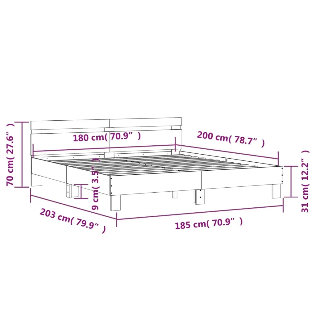 Bed Frame without Mattress Black 183x203 cm King Price