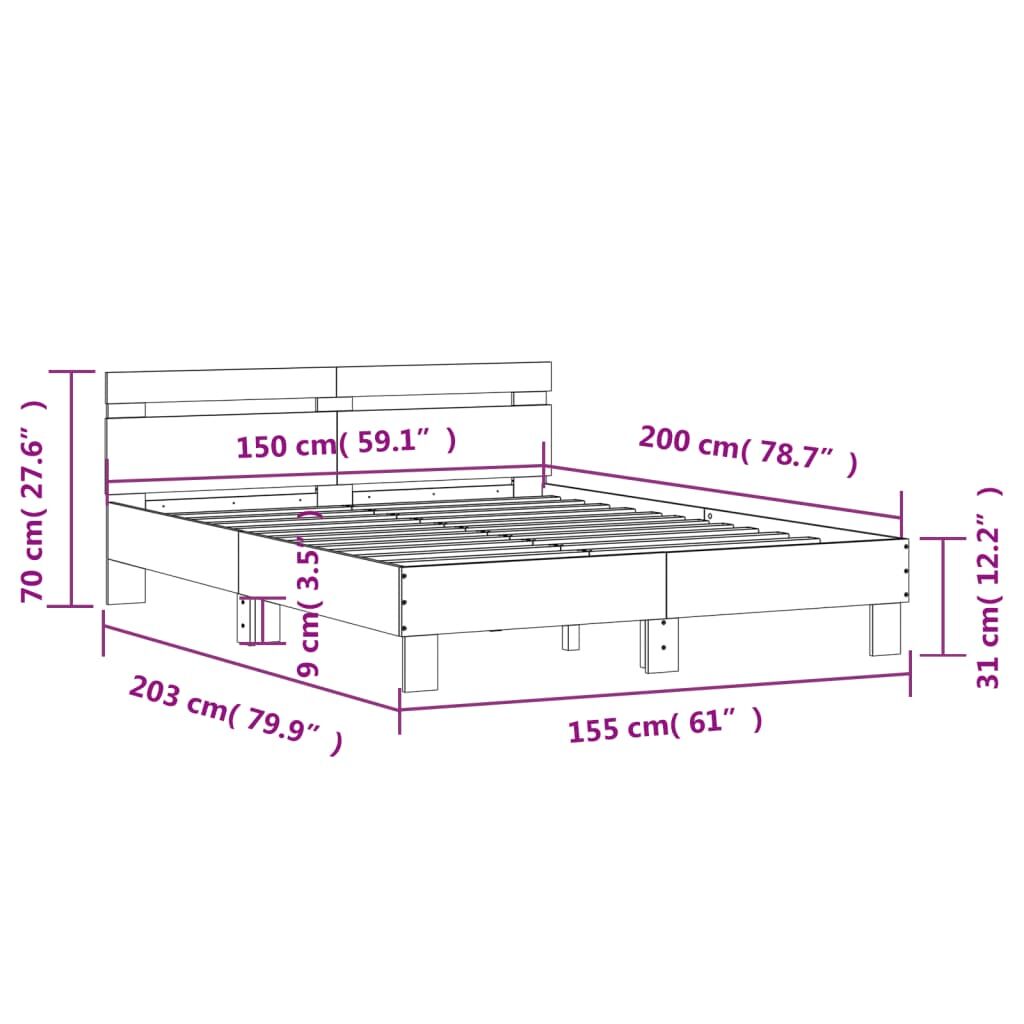 Bed Frame without Mattress White 150x200 cm Price