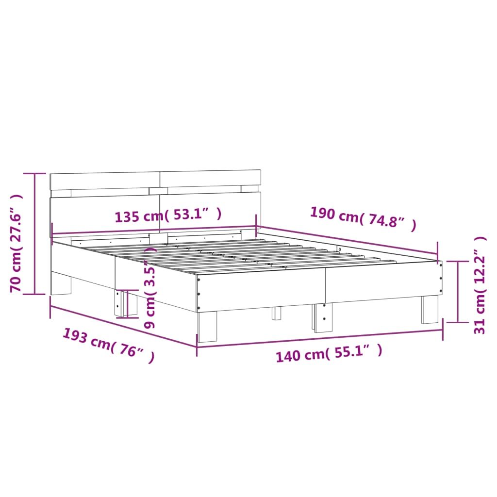 Bed Frame without Mattress White 135x190 cm Price