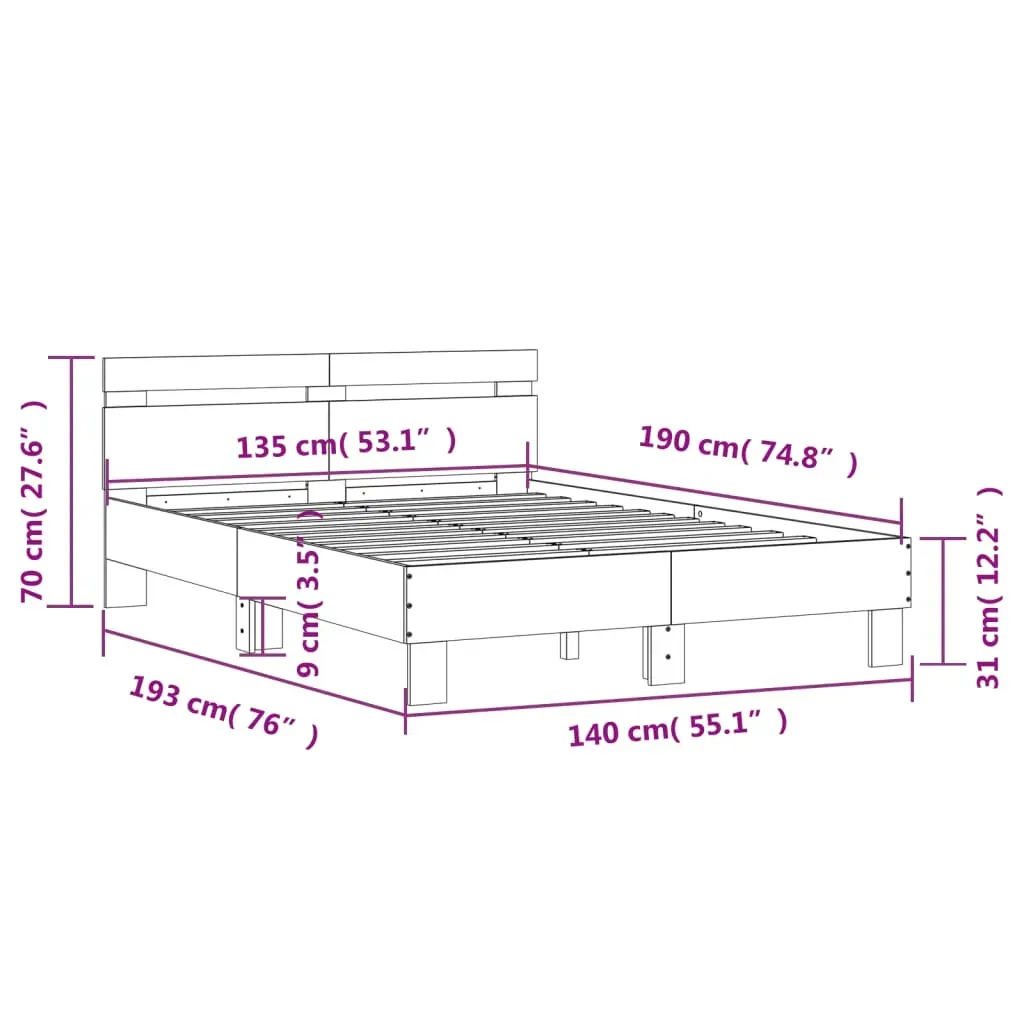 Bed Frame without Mattress Black 135x190 cm Price