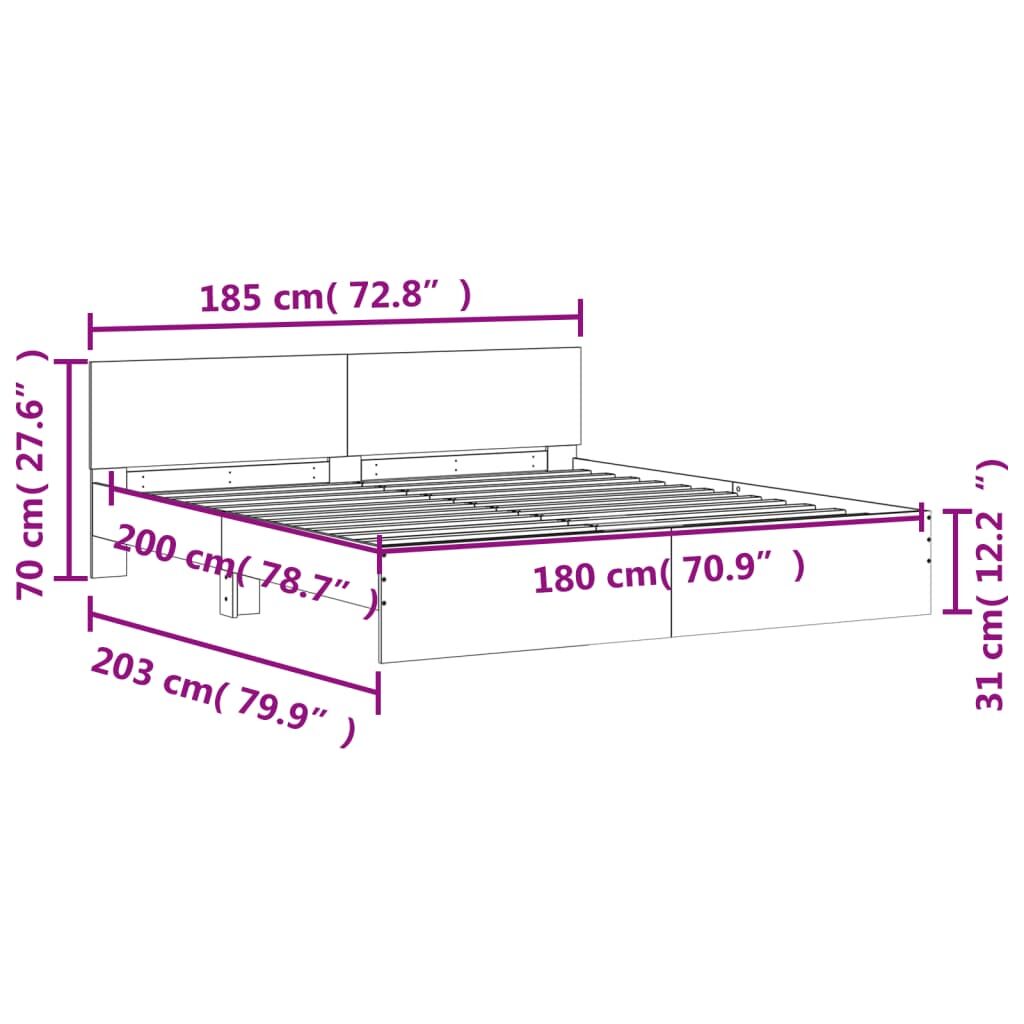Bed Frame without Mattress Black 183x203 cm King Price