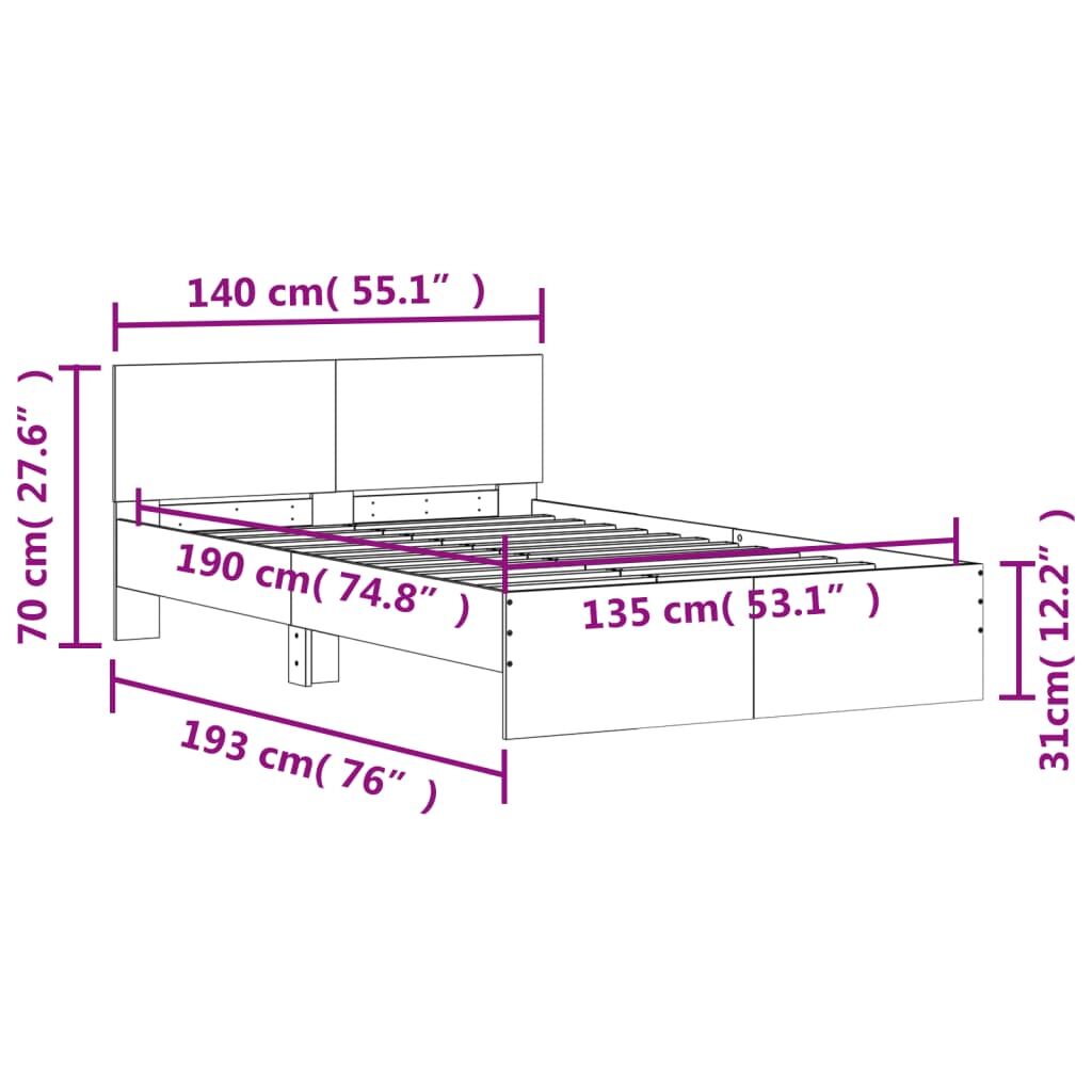 Bed Frame without Mattress White 135x190 cm Price