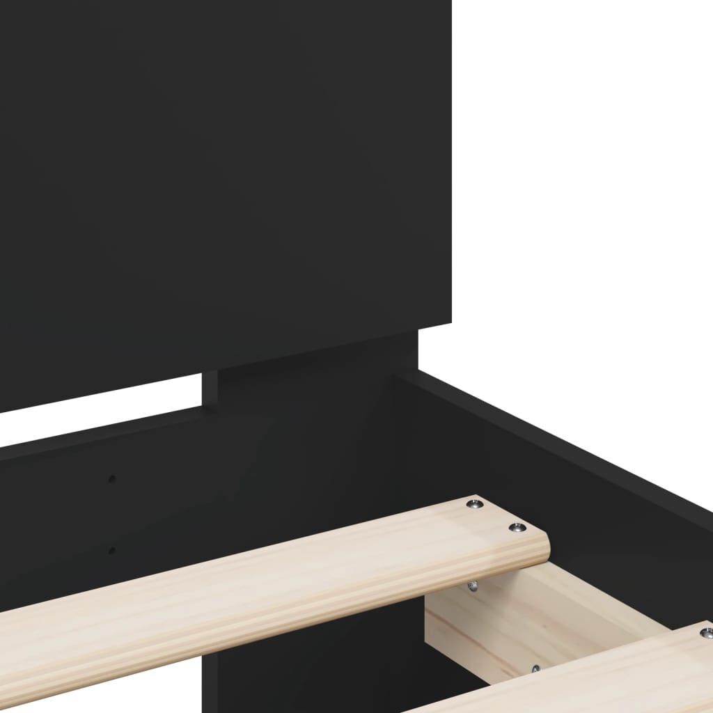 Bed Frame with LED without Mattress Black 150x200 cm Price