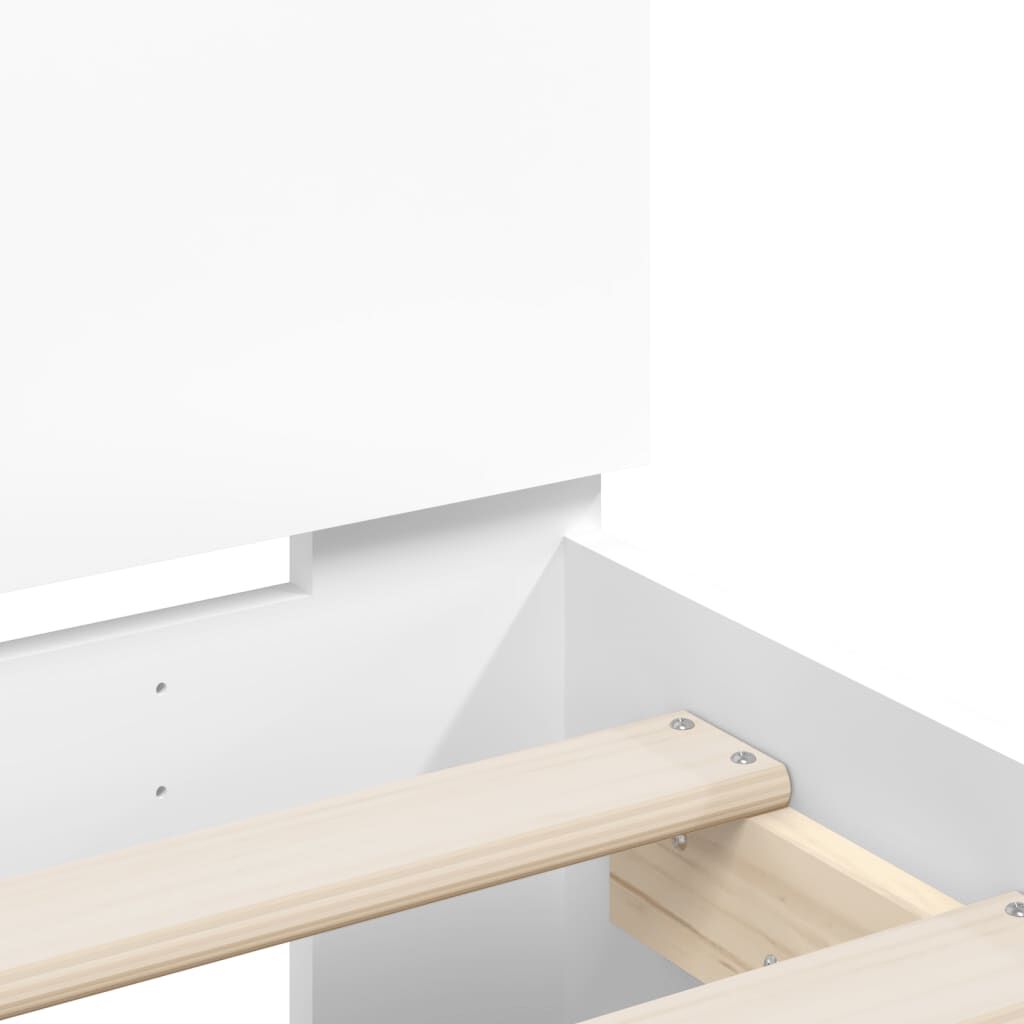 Bed Frame with LED without Mattress White 135x190 cm Price