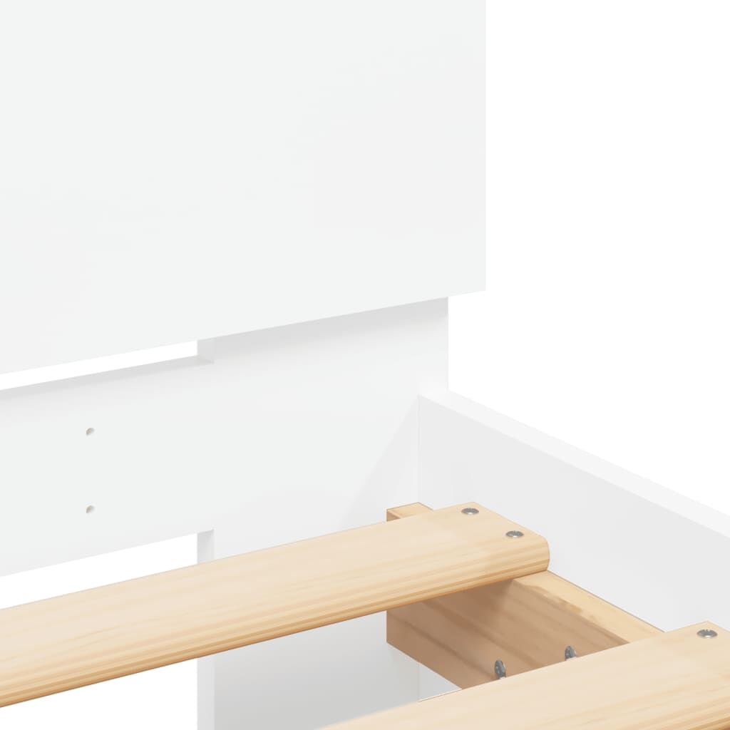 Bed Frame with LED without Mattress White 183x203 cm King Price
