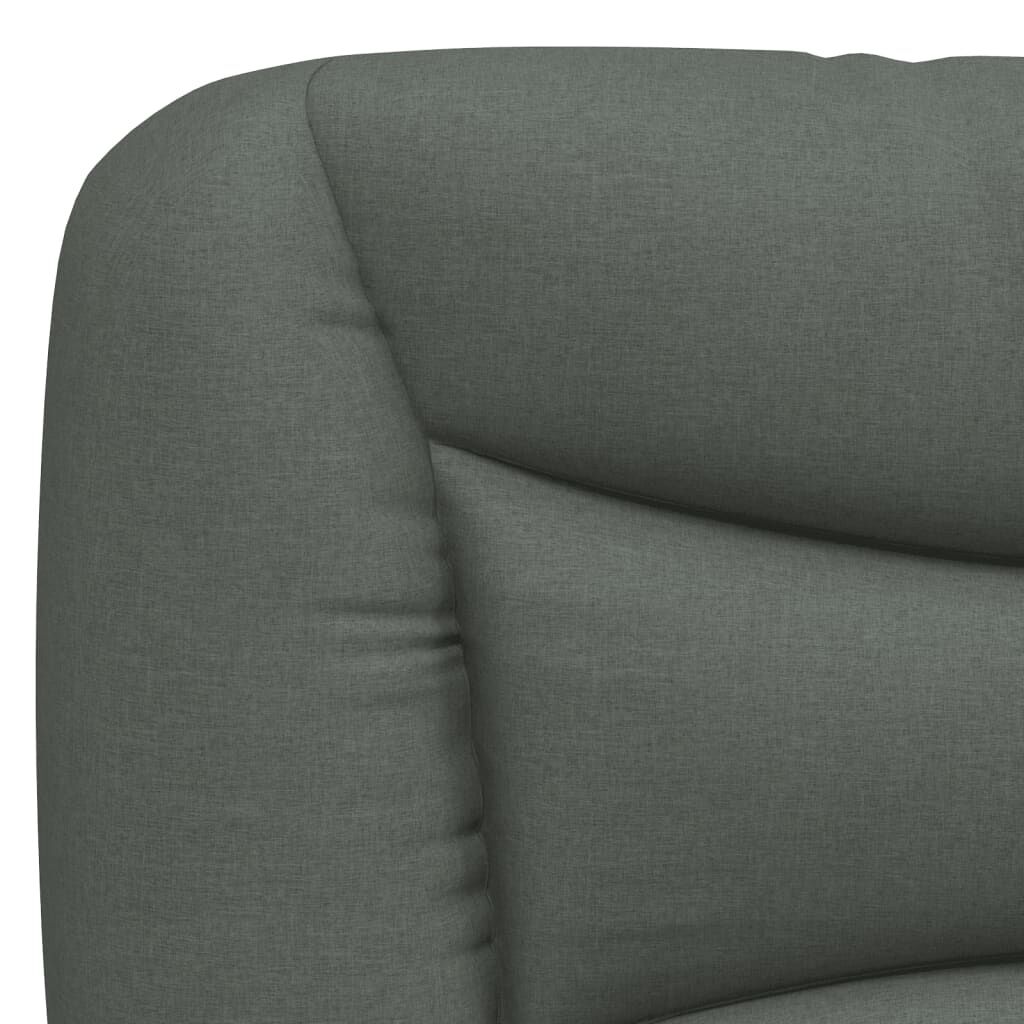 Bed Frame without Mattress Dark Grey 183x203 cm King Fabric Price
