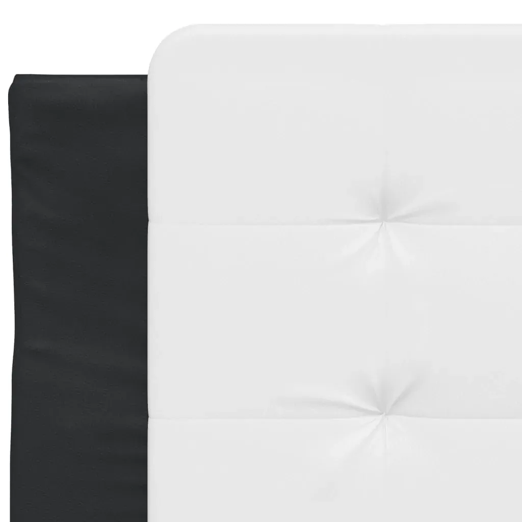 Bed Frame without Mattress "Zadar" Black and White 107x203 cm King Single Faux Leather Price