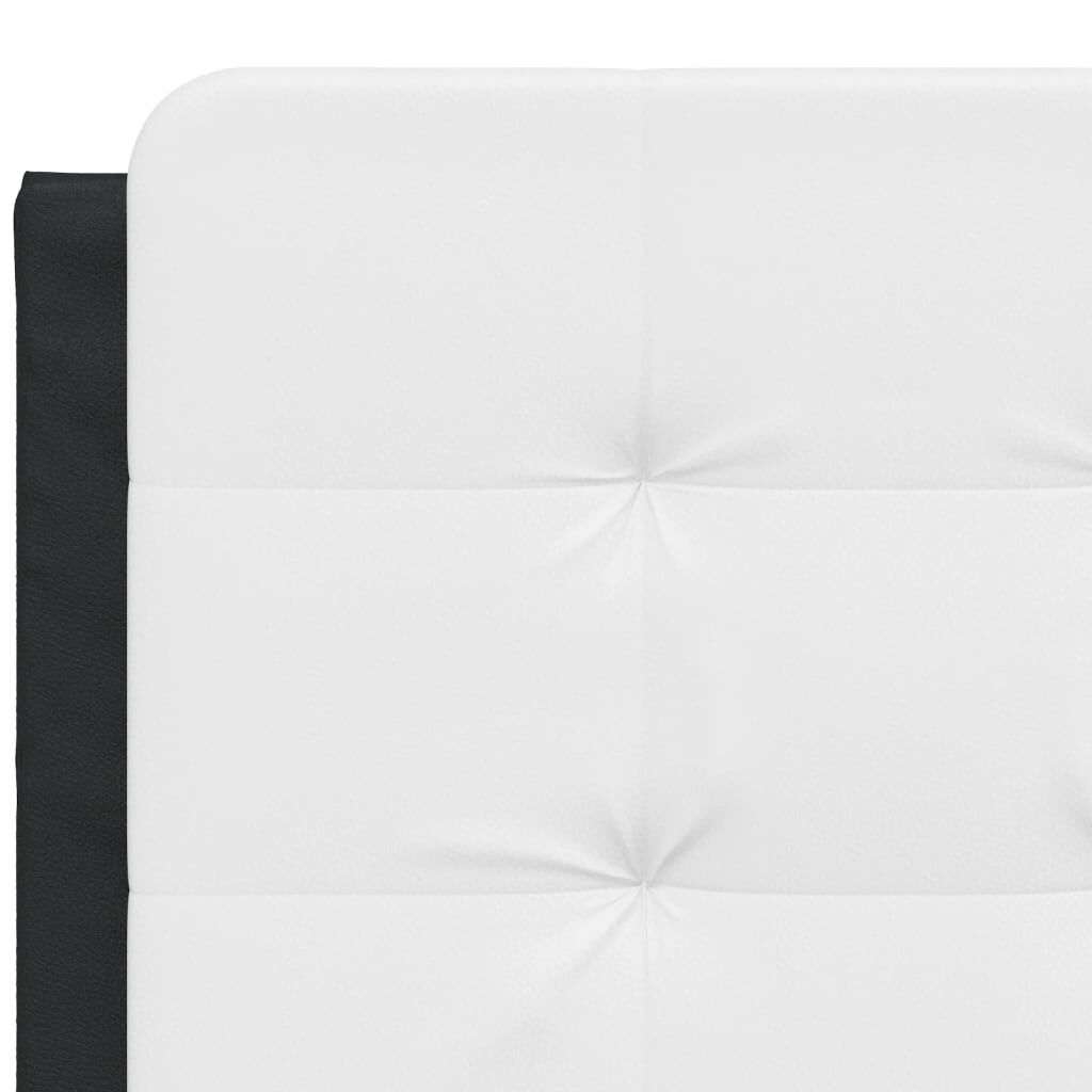 Bed Frame without Mattress Black and White 137x187 cm Double Faux Leather Price