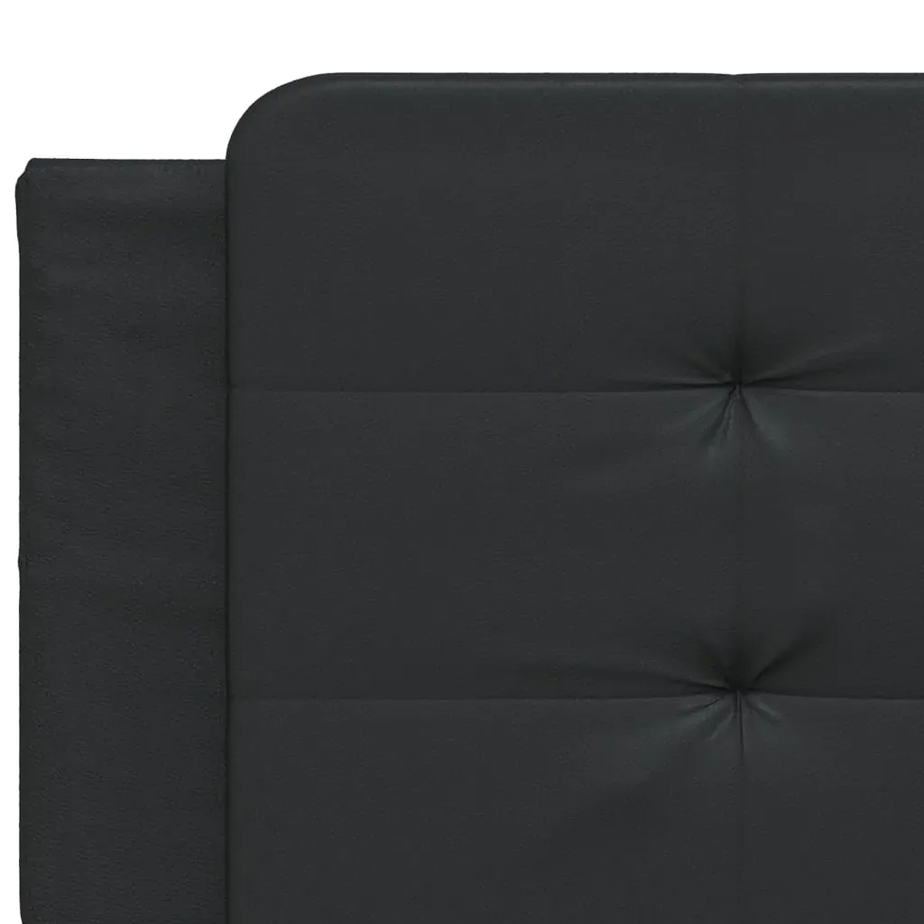 Bed Frame without Mattress "Zadar" Black 152x203 cm Queen Faux Leather Price