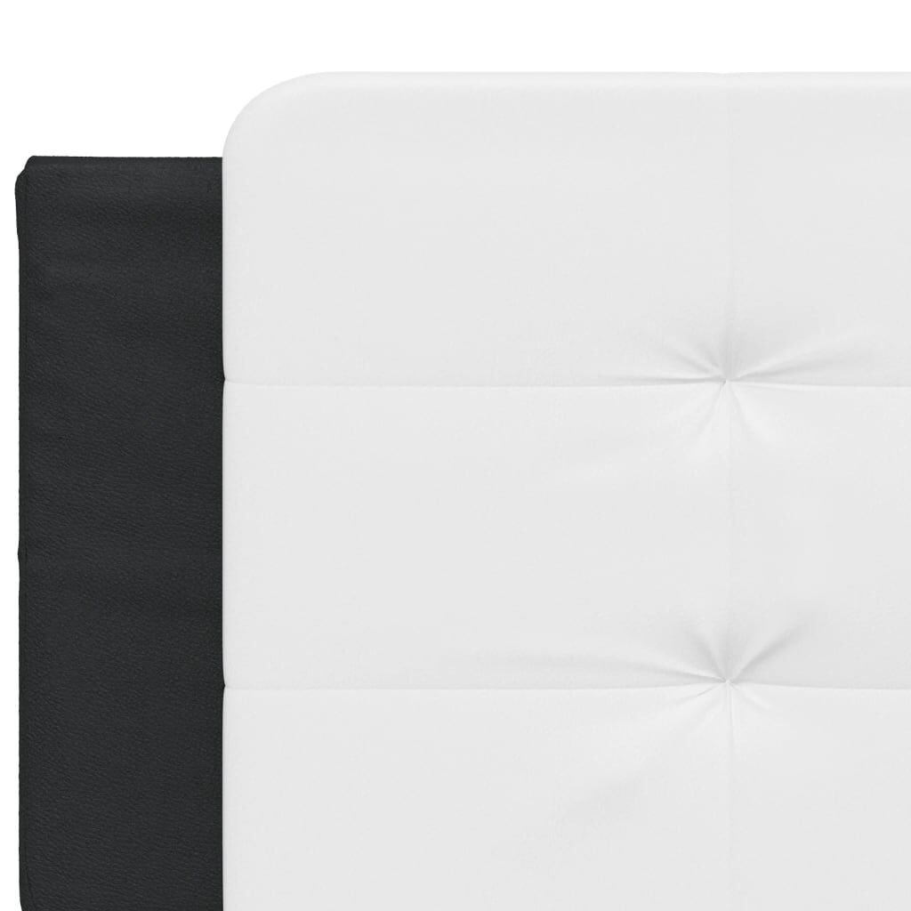Bed Frame without Mattress Black and White 152x203 cm Queen Faux Leather Price