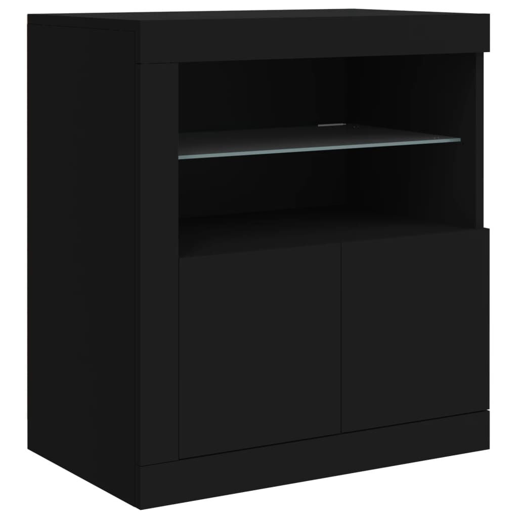 Sideboard with LED Lights Black 283x37x67 cm Price