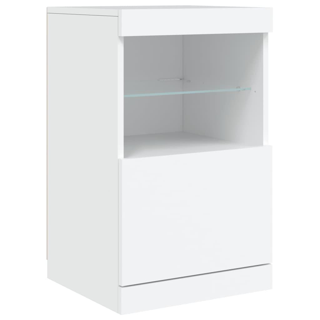 Sideboard with LED Lights White 123x37x67 cm Price