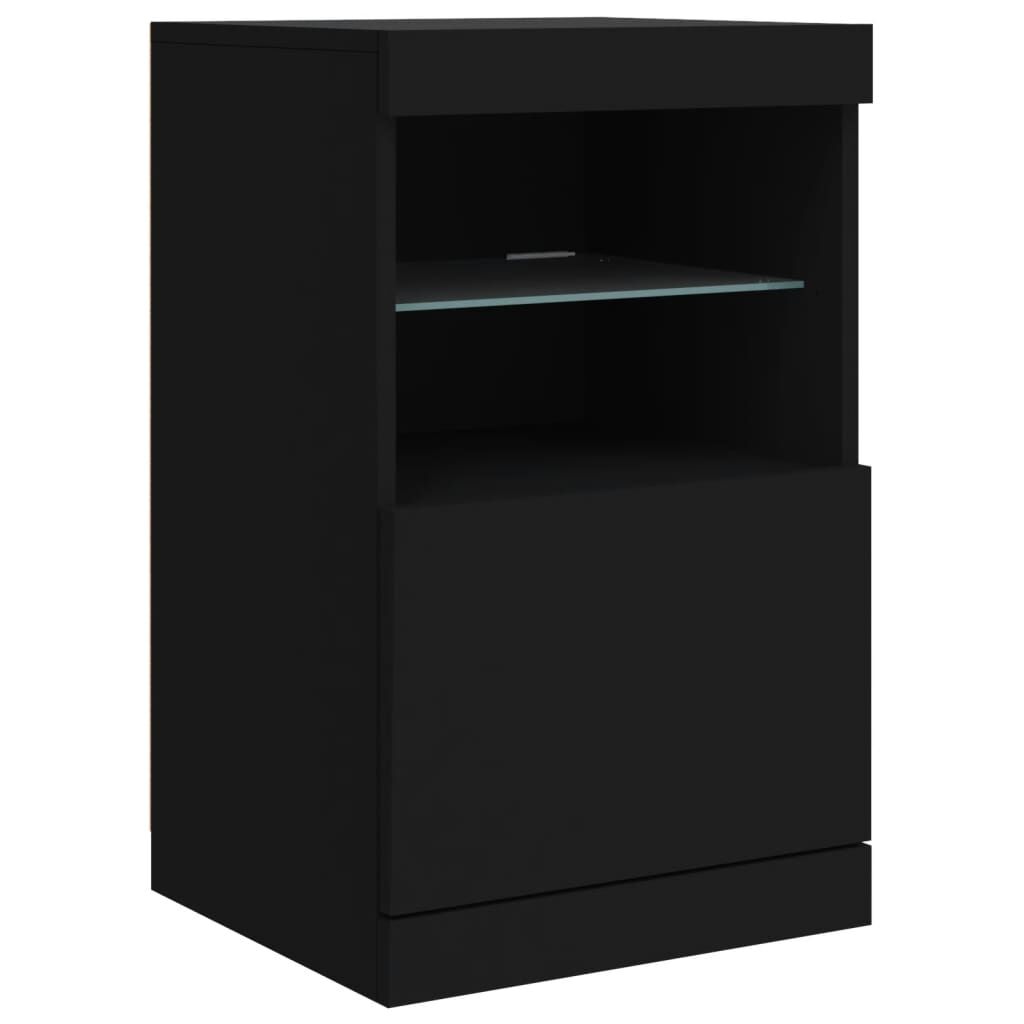 Sideboard with LED Lights Black 123x37x67 cm Price