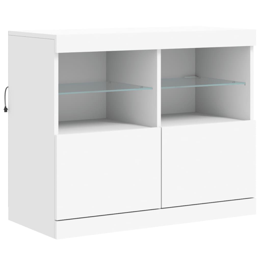 Sideboard with LED Lights White 163x37x67 cm Price