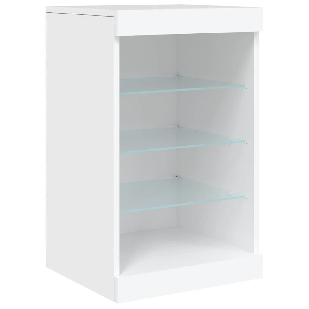 Sideboard with LED Lights White 123x37x67 cm Price