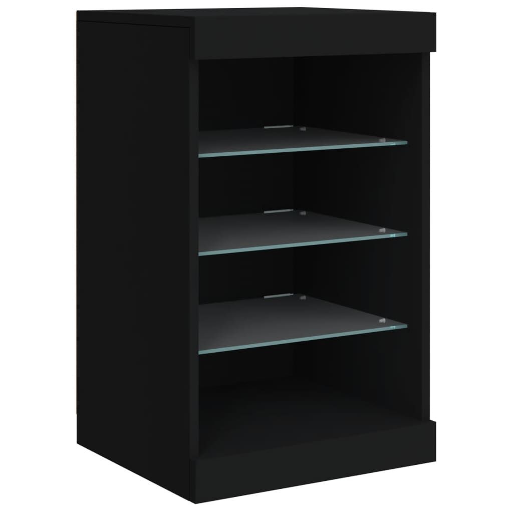 Sideboard with LED Lights Black 123x37x67 cm Price