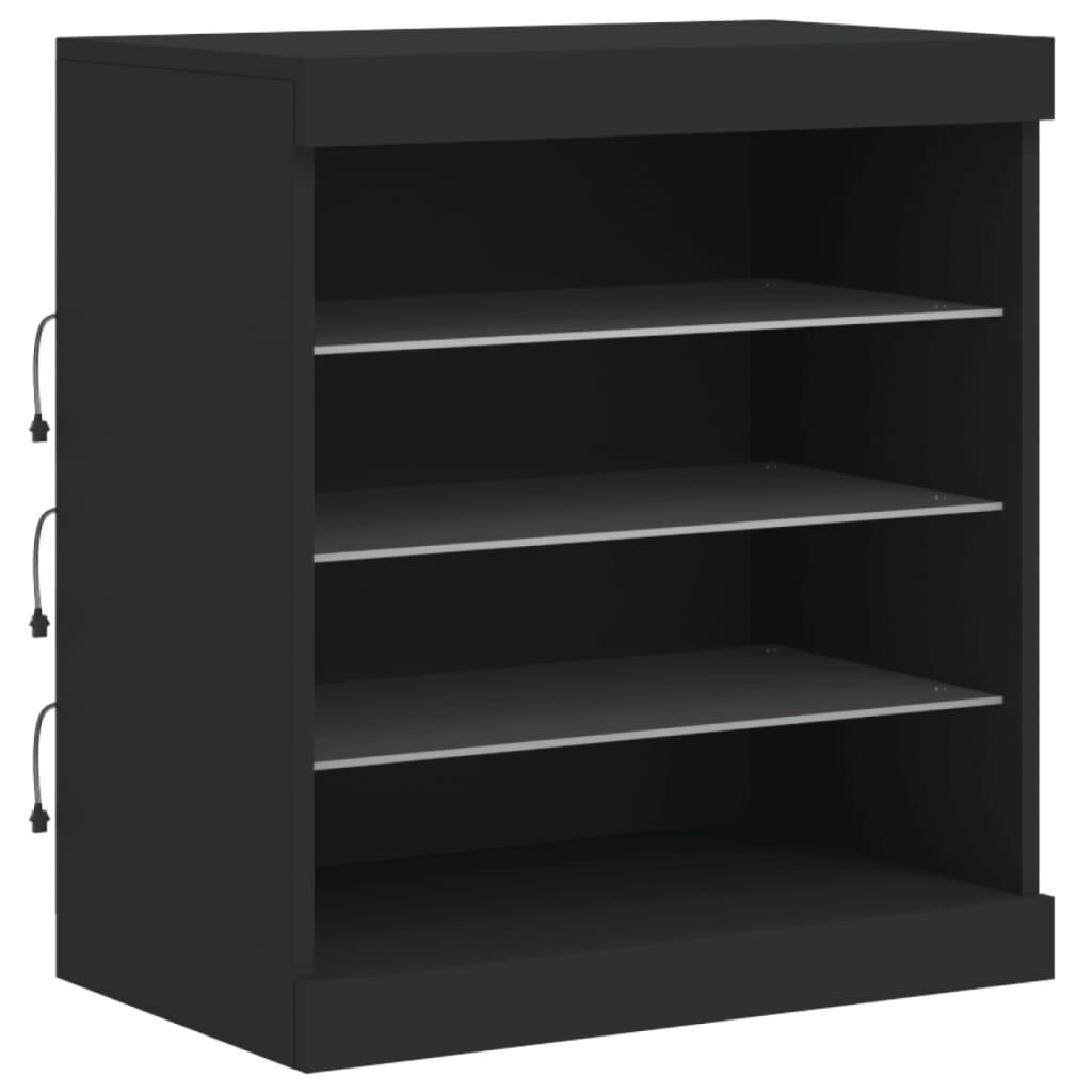 Sideboard with LED Lights Black 142.5x37x67 cm Price