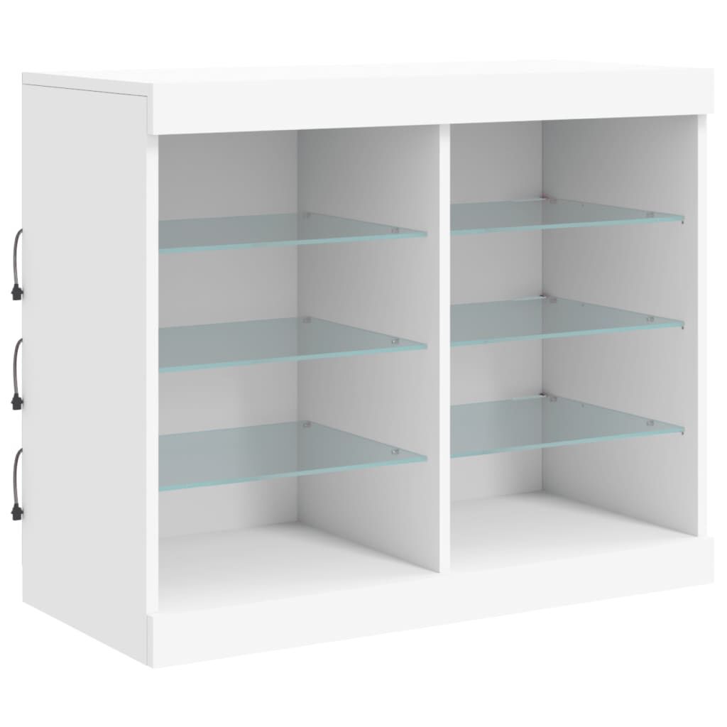 Sideboard with LED Lights White 163x37x67 cm Price