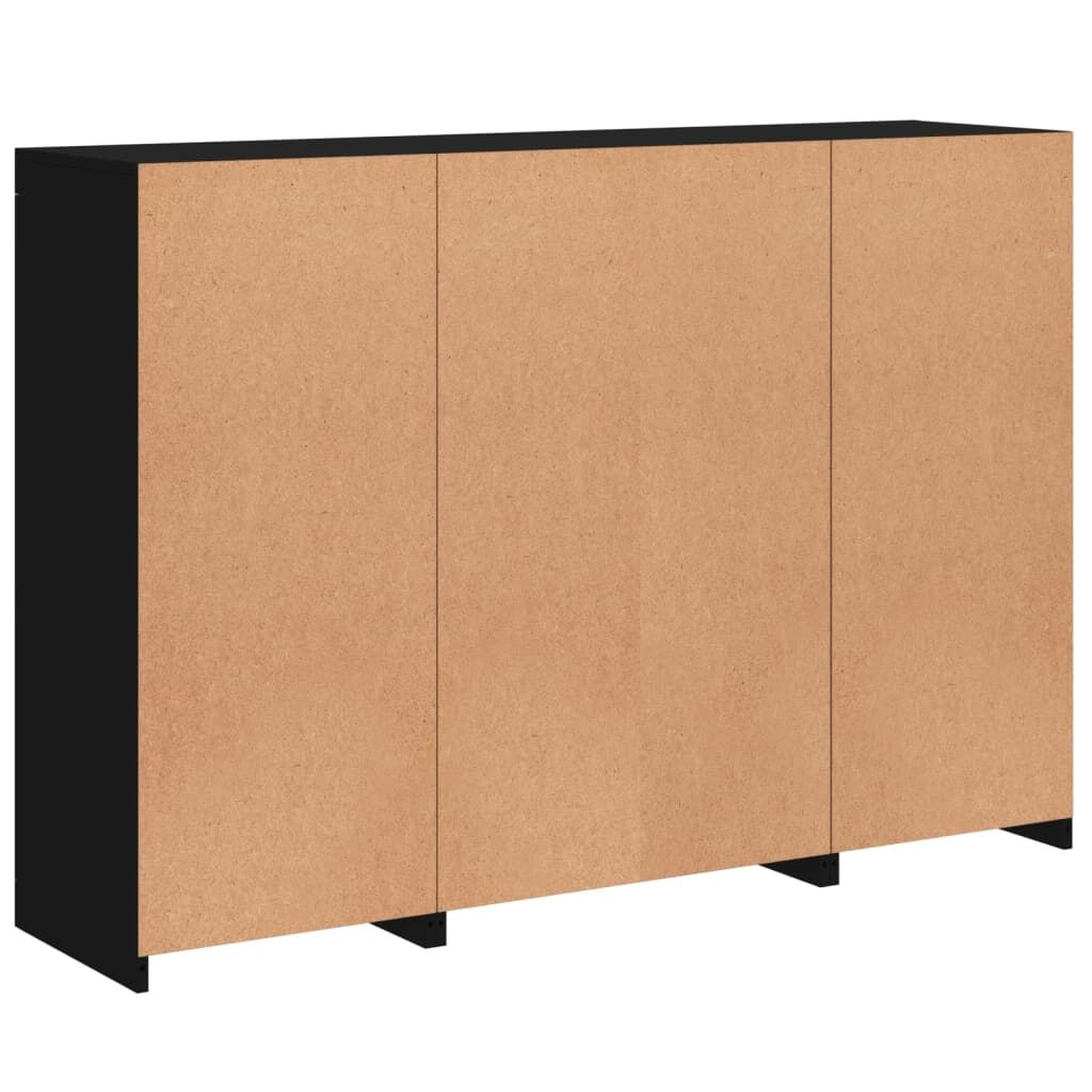 Sideboards with LED Lights 3 pcs Black Engineered Wood Price