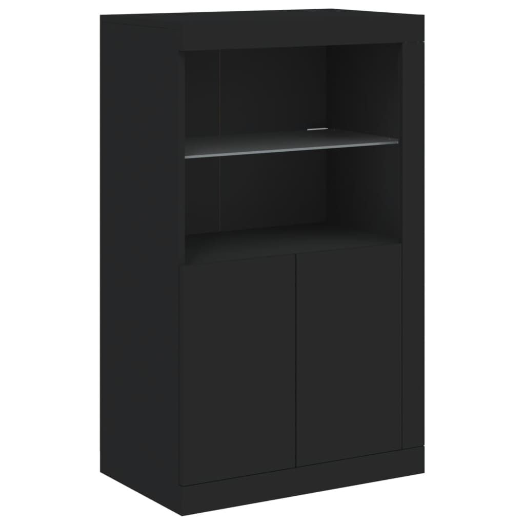 Sideboard with LED Lights Black 162x37x100 cm Price