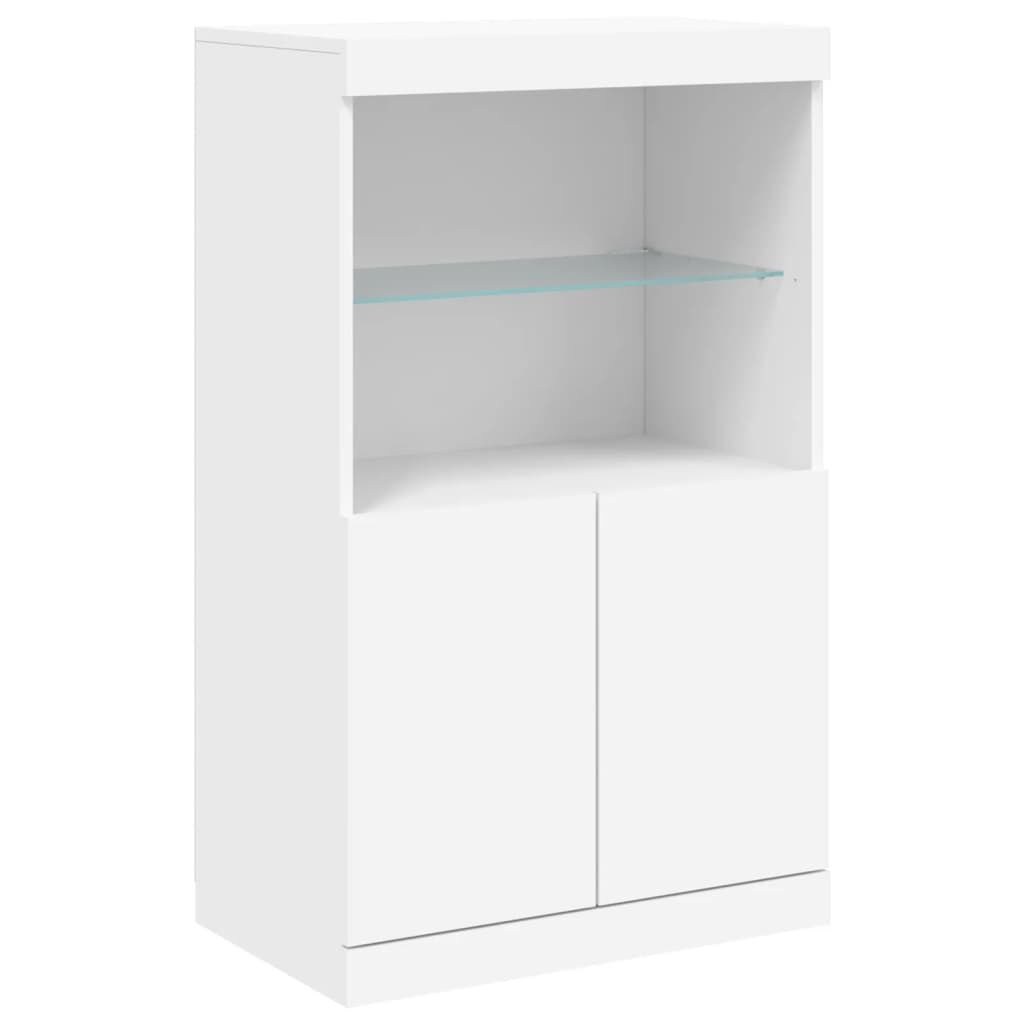 Sideboard with LED Lights White 181.5x37x100 cm Price