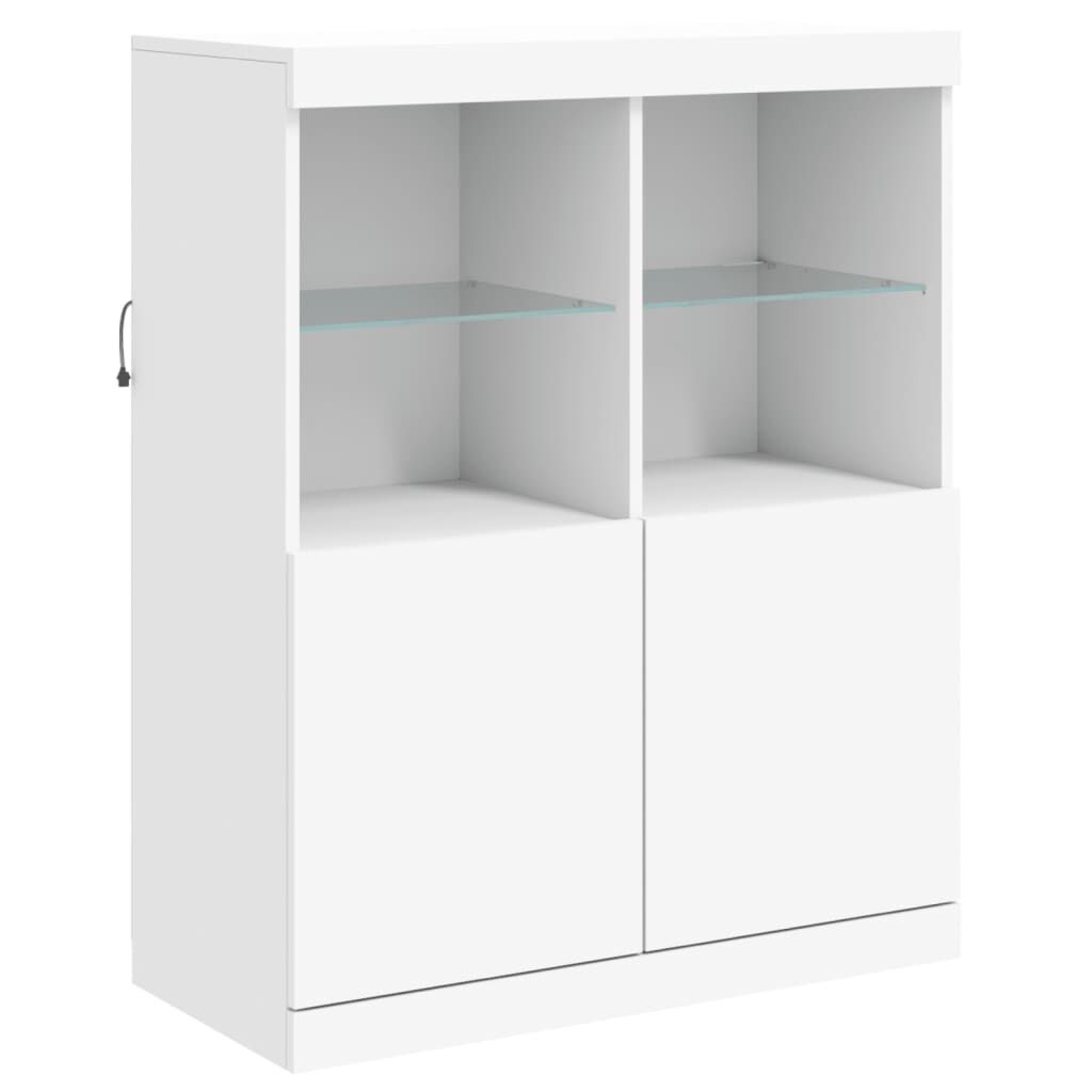 Sideboard with LED Lights White 202x37x100 cm Price