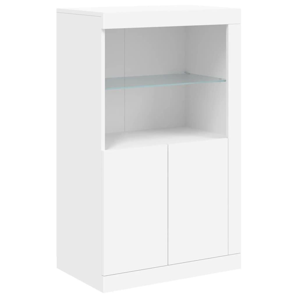Sideboard with LED Lights White 162x37x100 cm Price