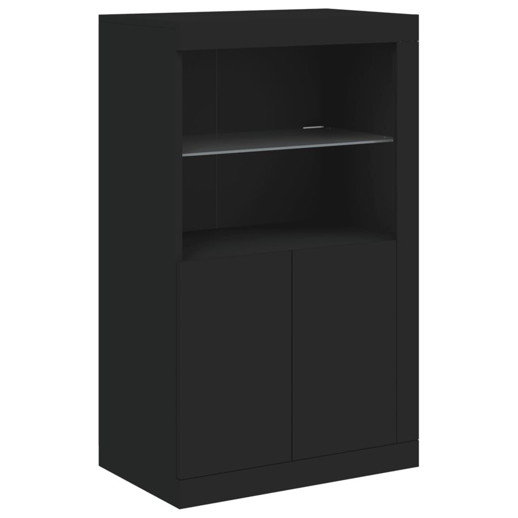 Sideboard with LED Lights Black 162x37x100 cm Price