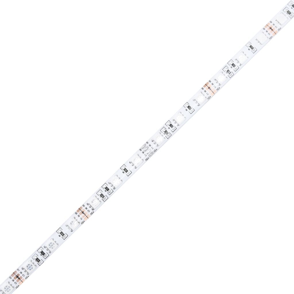 Bed Frame with LED without Mattress White 135x190 cm Price