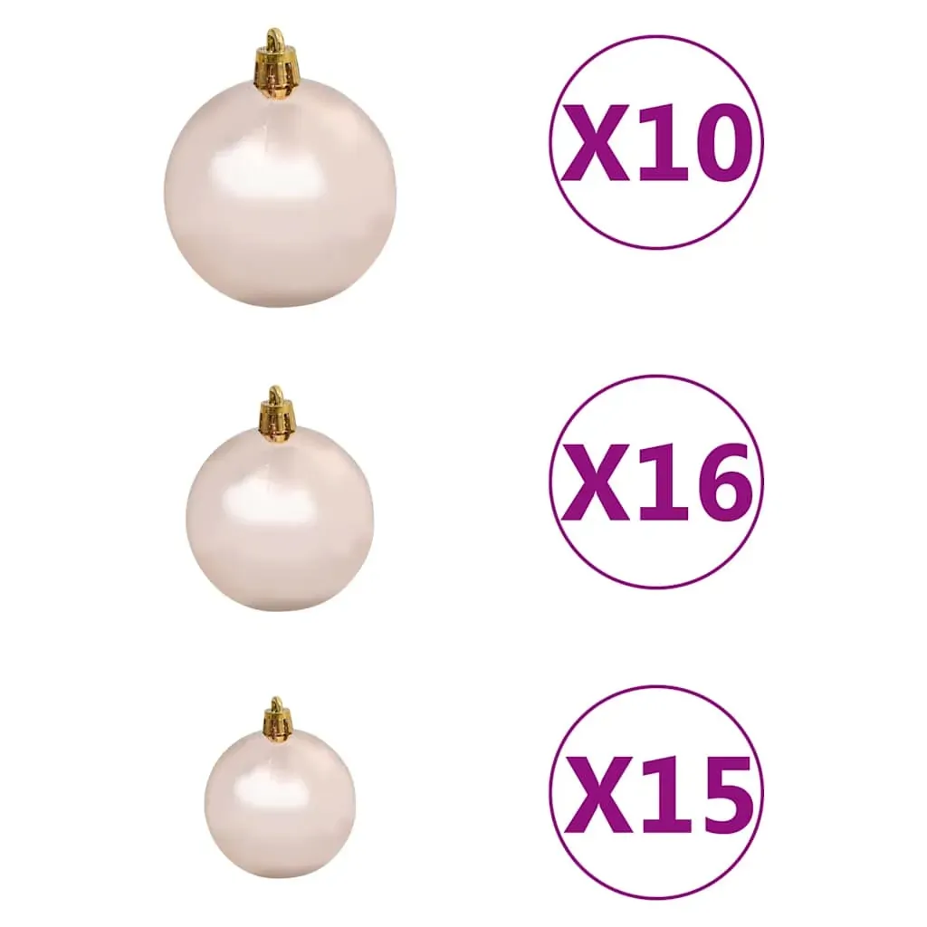 Slim Christmas Tree 300 LEDs & Ball Set & Flocked Snow 270 cm Price