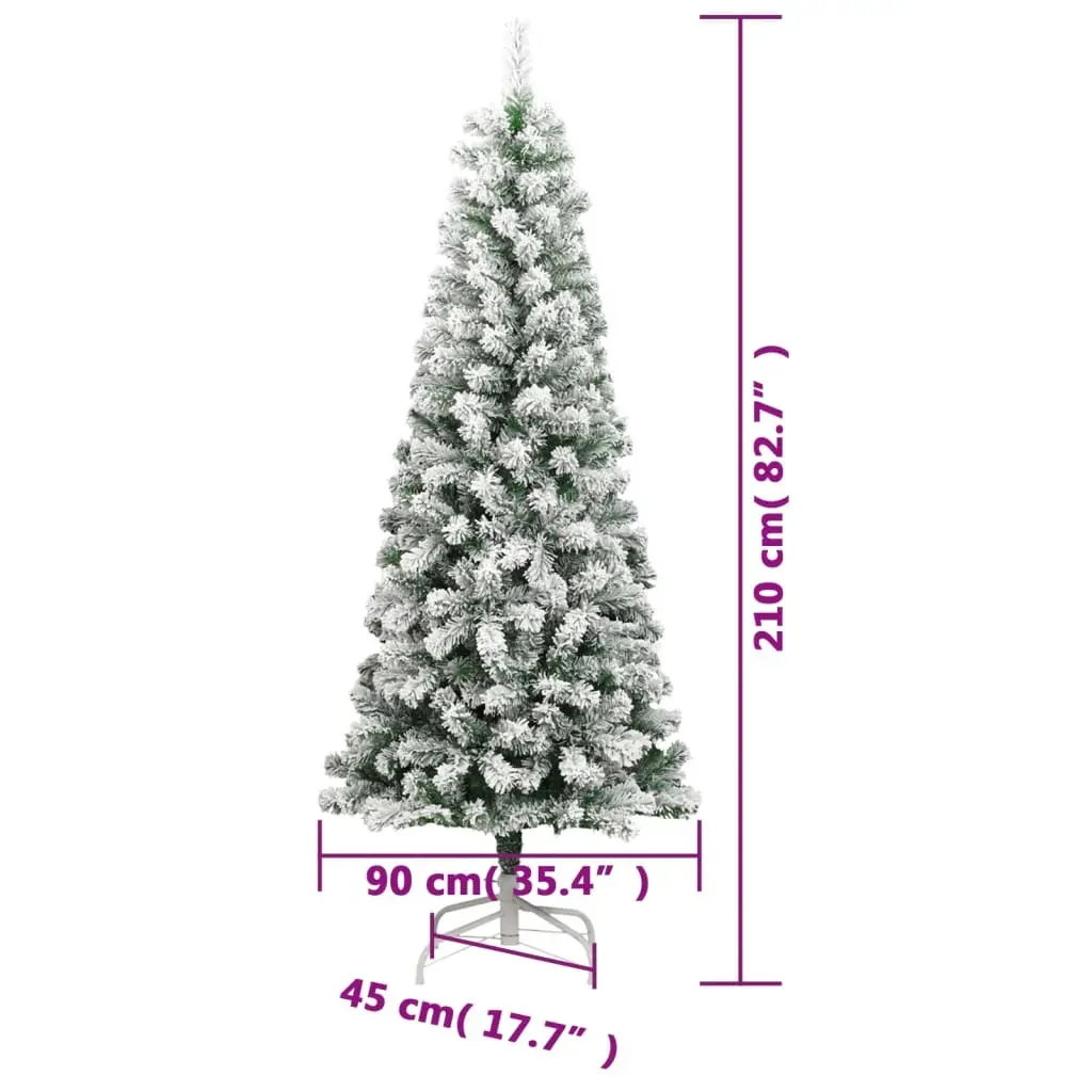 Artificial Hinged Christmas Tree 300 LEDs & Flocked Snow 210 cm Price