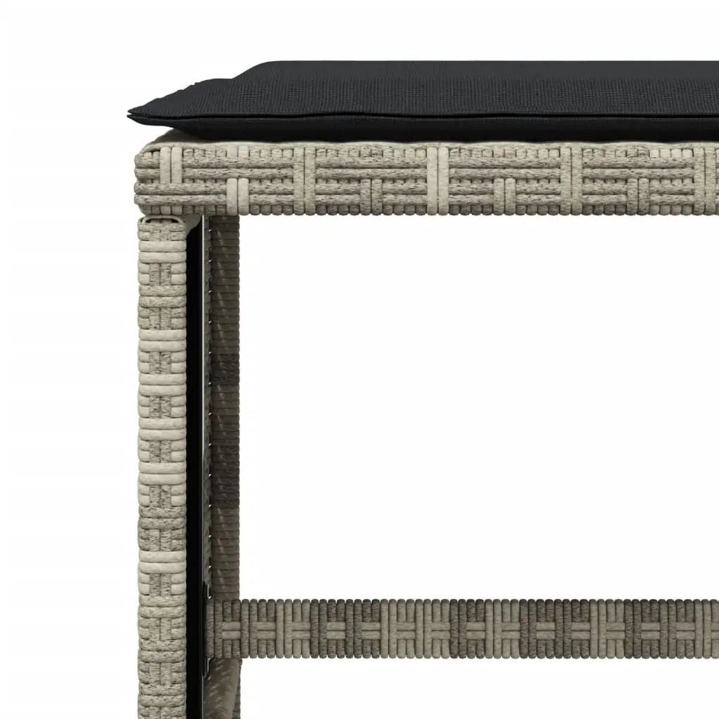 15 Piece Garden Dining Set with Cushions Light Grey Poly Rattan Price