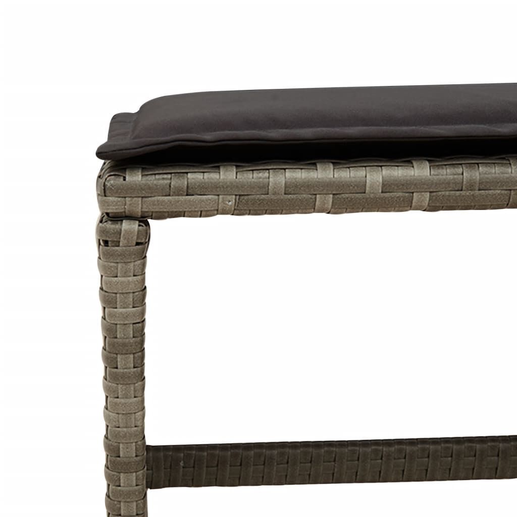 9 Piece Garden Dining Set with Cushions Grey Poly Rattan Price
