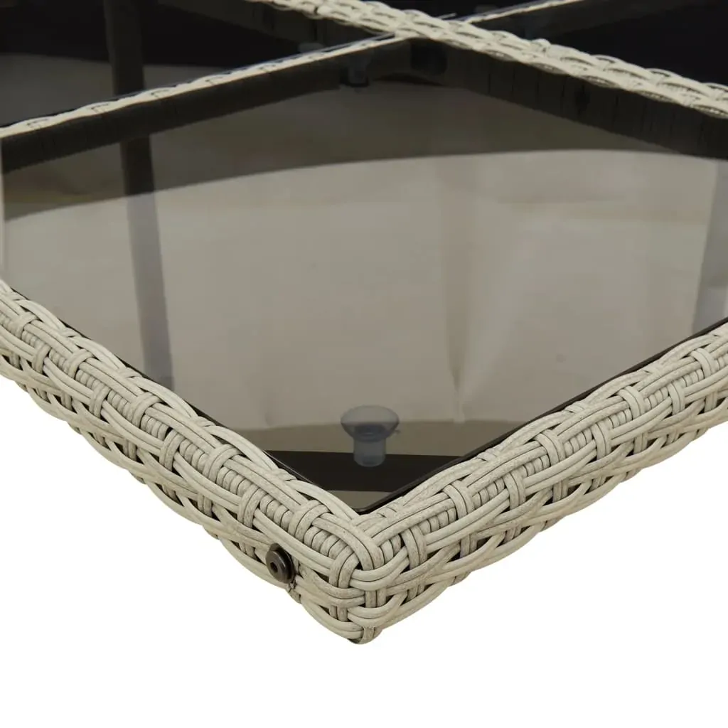 11 Piece Garden Dining Set with Cushions Light Grey Poly Rattan Price