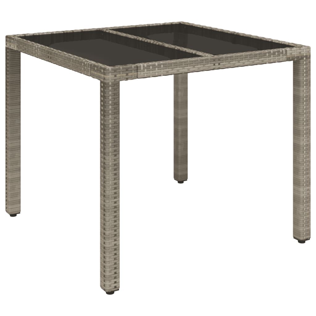 5 Piece Garden Dining Set with Cushions Grey Poly Rattan Price