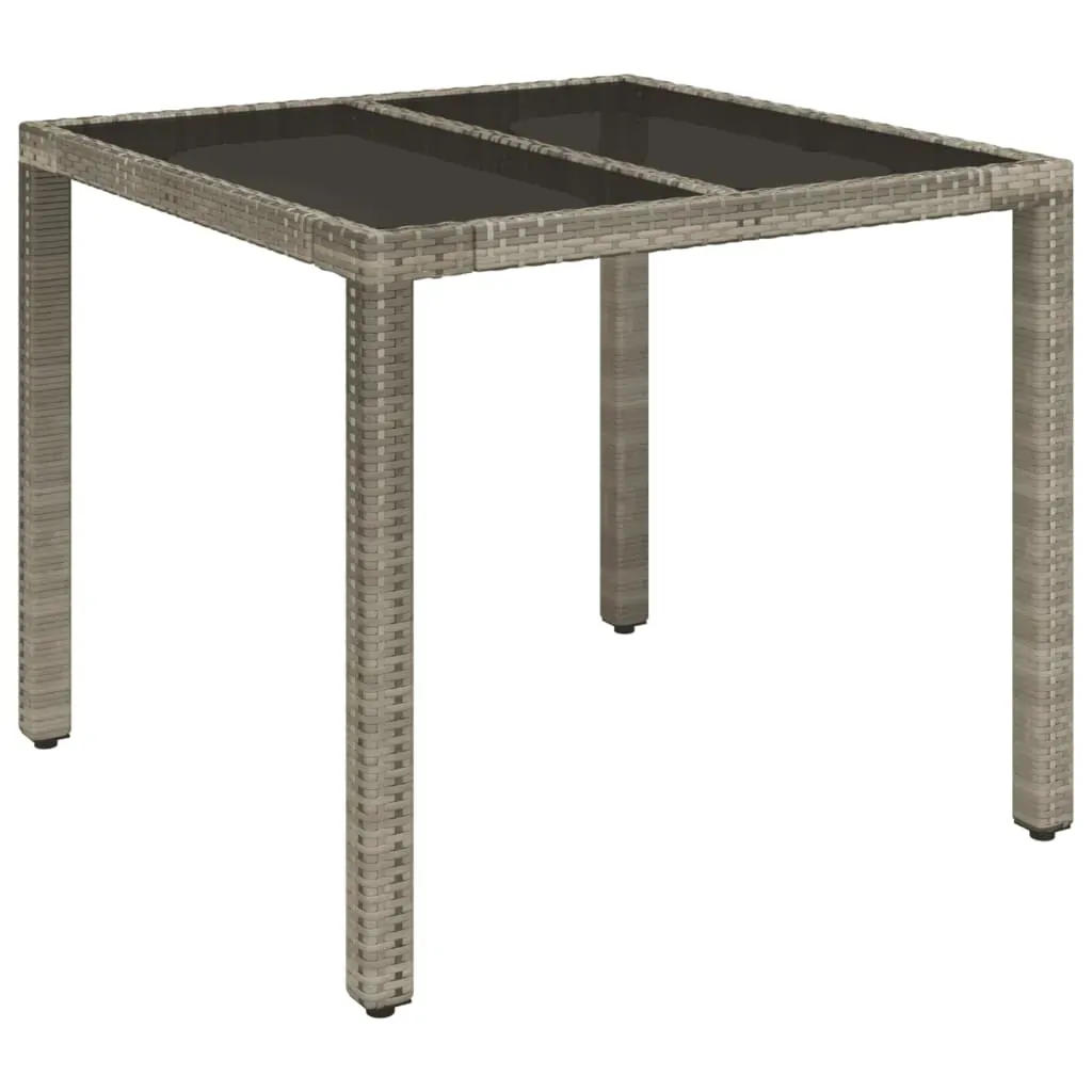 5 Piece Garden Dining Set with Cushions Grey Poly Rattan Price