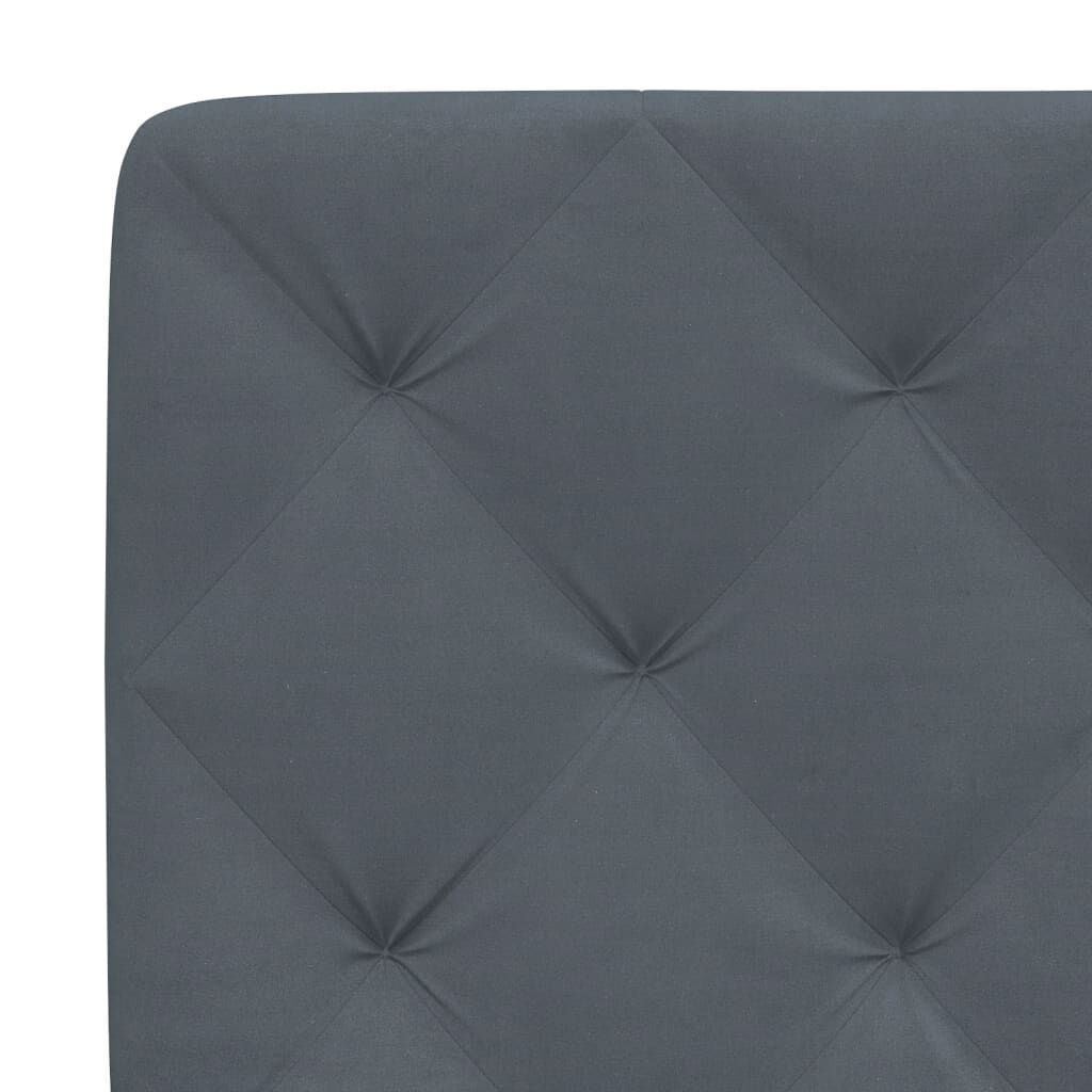 Bed Frame with LED without Mattress Dark Grey 90x190 cm Velvet Price