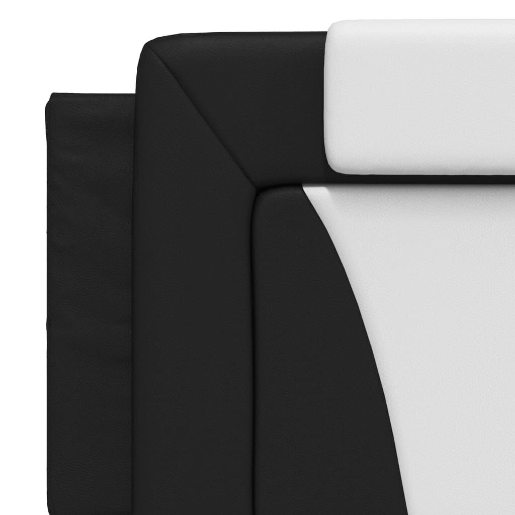 Bed Frame with LED without Mattress Black and White 152x203 cm Queen Price