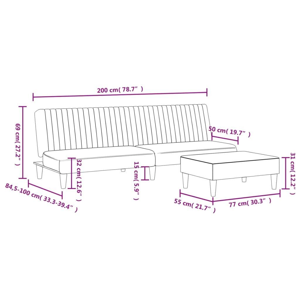 2 Piece Sofa Set Dark Grey Velvet Price