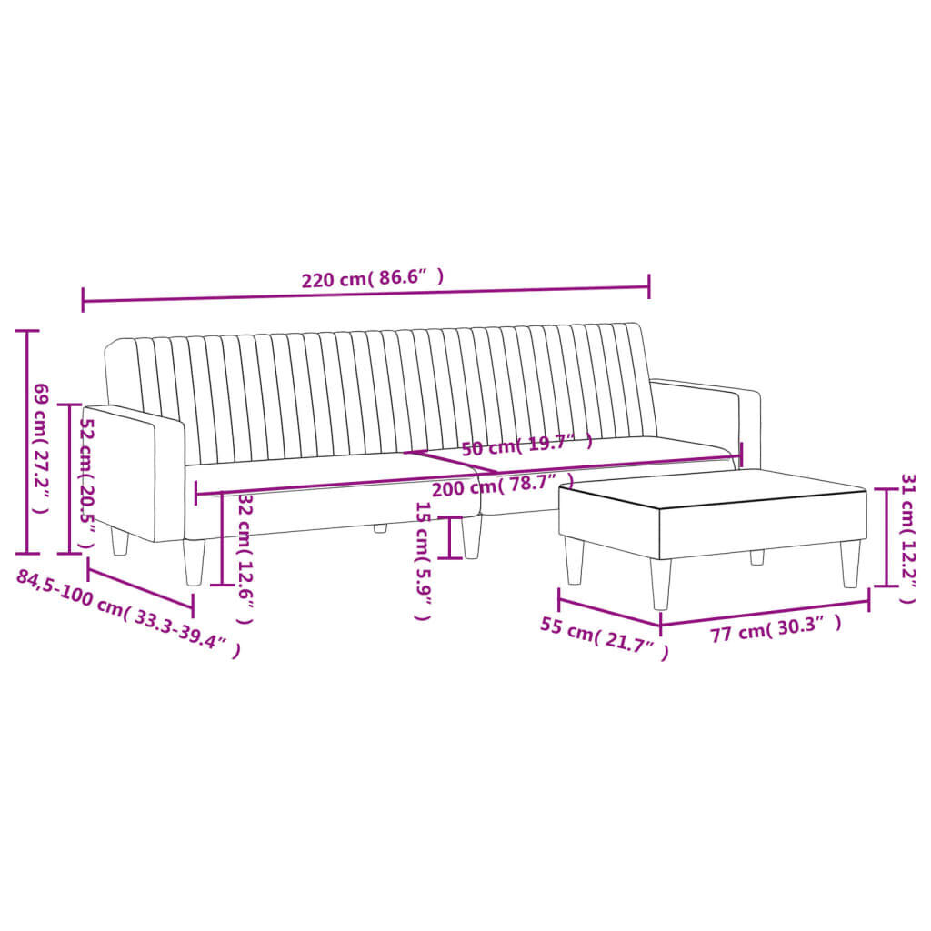 2 Piece Sofa Set Light Grey Velvet Price