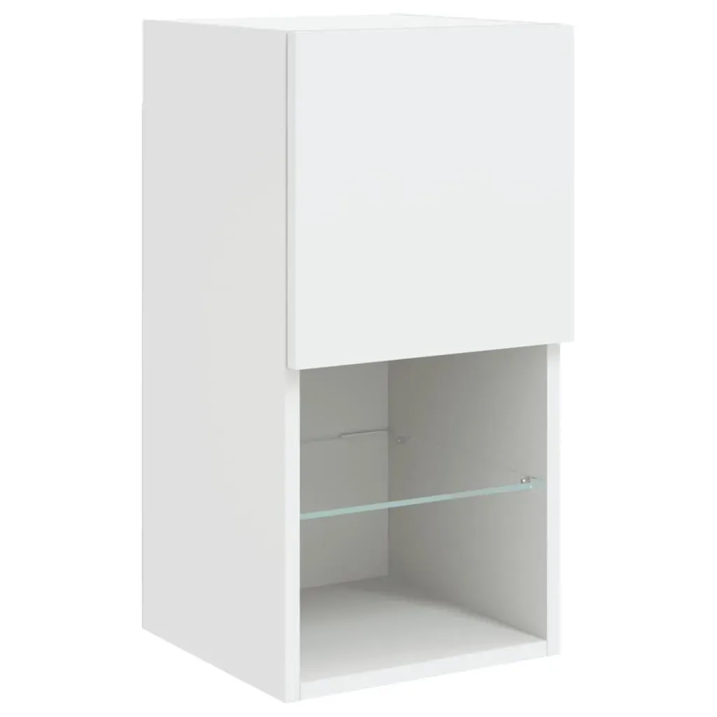 8 Piece TV Wall Units with LED White Engineered Wood Price