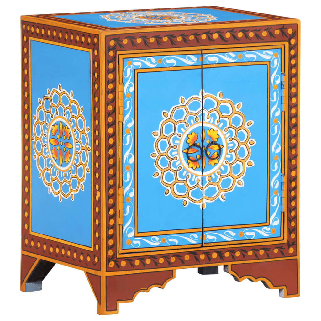 Hand Painted Bedside Cabinet 40x30x50 cm Solid Mango Wood Price