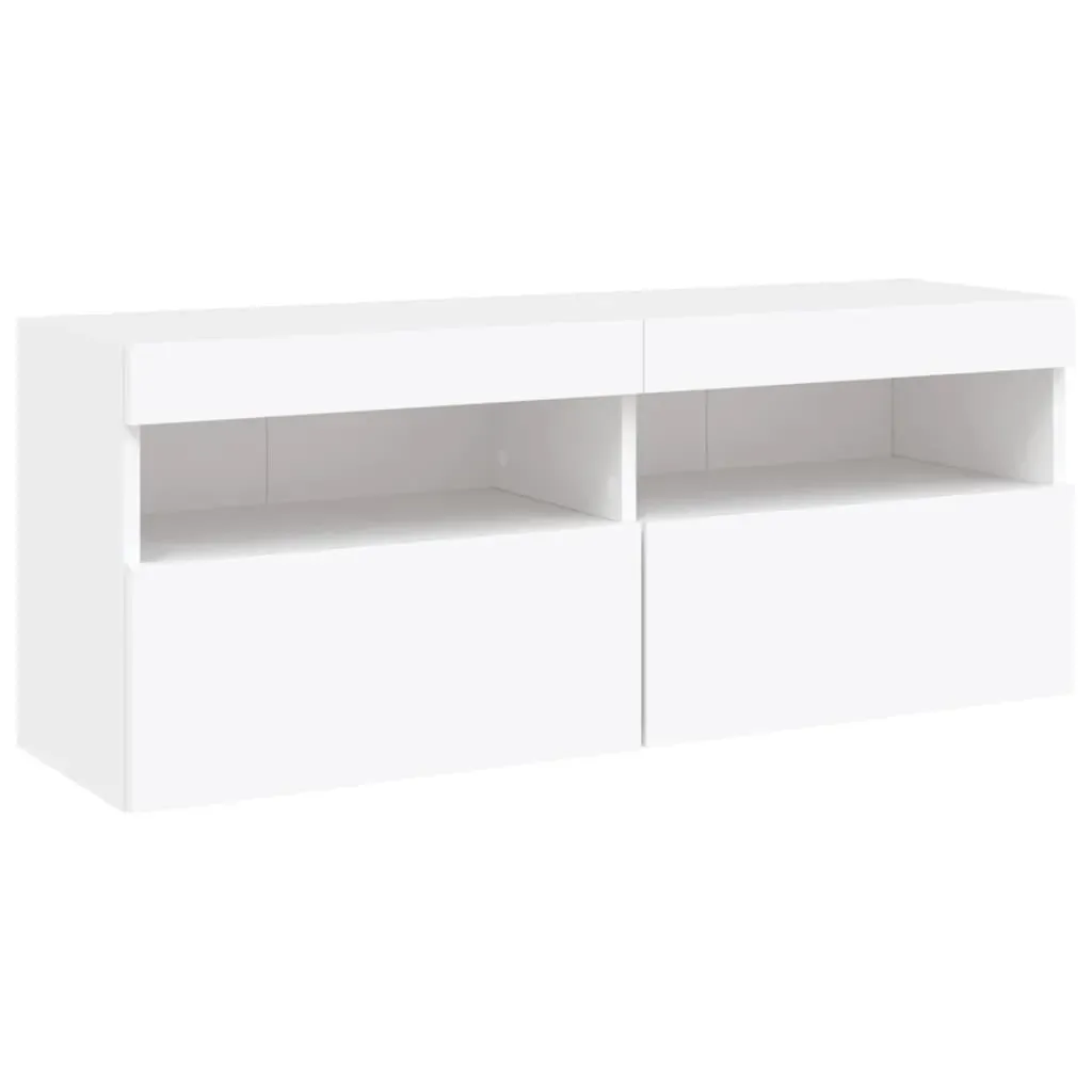 5 Piece TV Wall Units with LED White Engineered Wood Price