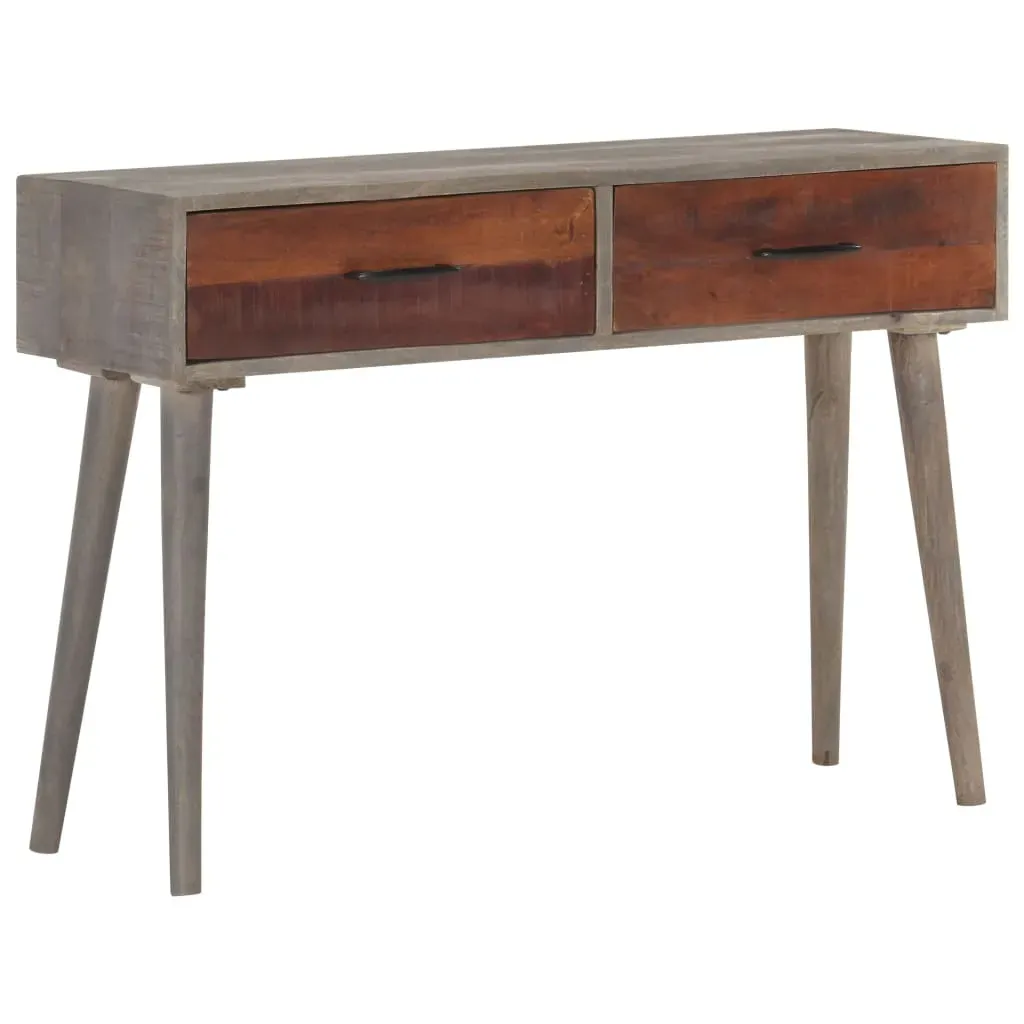 Console Table Grey 110x35x75 cm Solid Rough Mango Wood Price