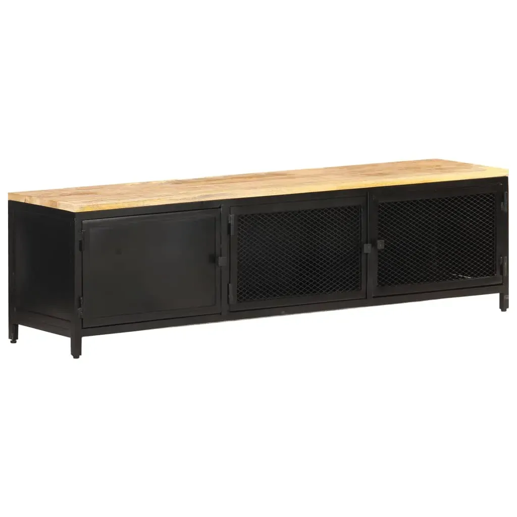 TV Cabinet 130x30x37 cm Solid Rough Mango Wood Price