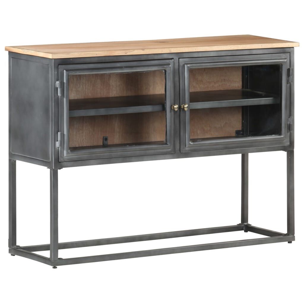 Sideboard Grey 100x30x70 cm Solid Acacia Wood Price